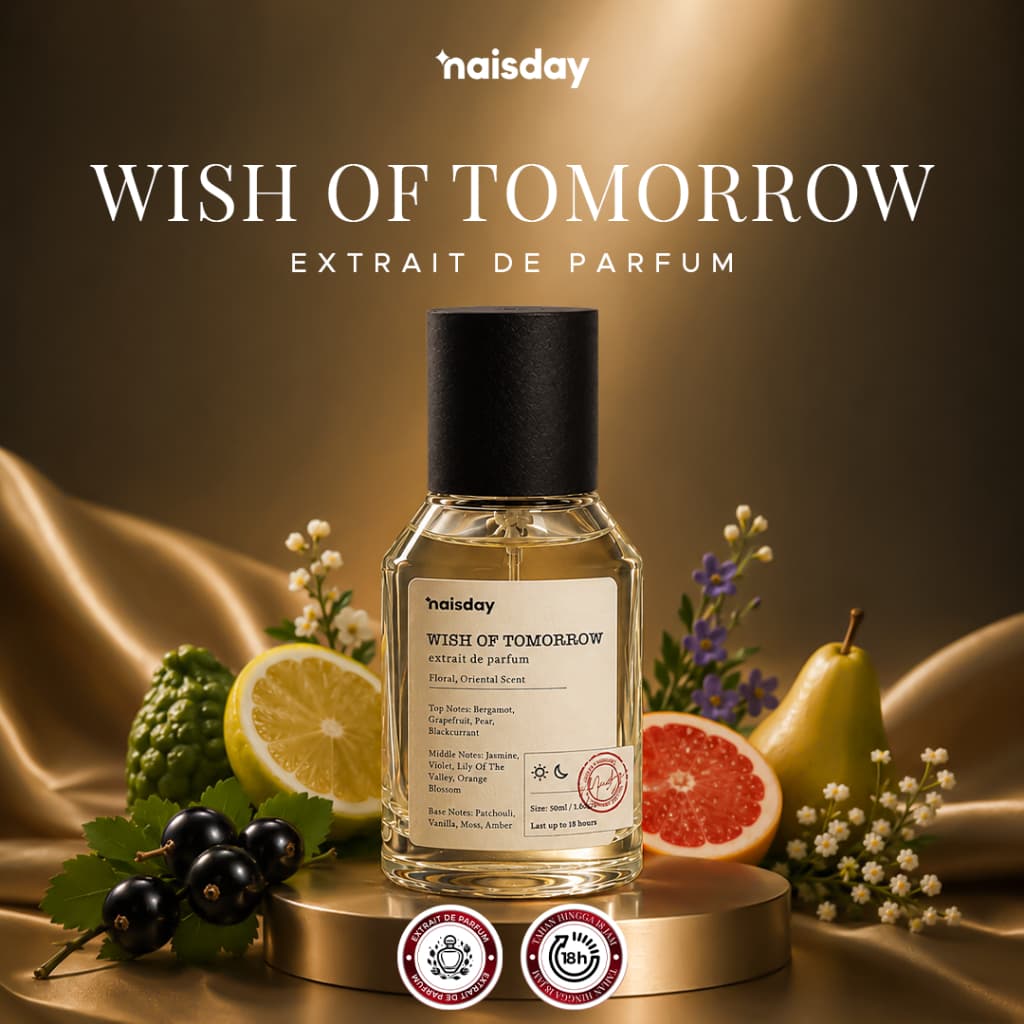 NAISDAY Wish of Tomorrow Parfum Tahan Lama – Extrait de Parfume Floral Jasmine Cocok Untuk Pria Wanita 30ml