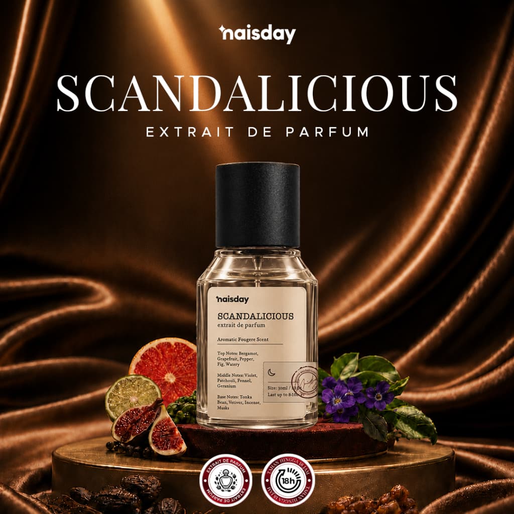 NAISDAY Scandalicious Parfum Tahan Lama – Extrait de Parfume Bergamot Grapefruit Cocok Untuk Pria 30ml